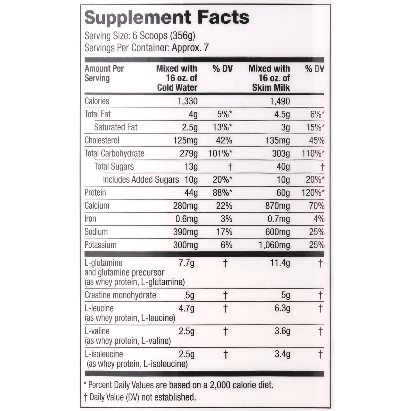 Mass Gainer 60g de proteín MUSCLETECH - Imagen 2