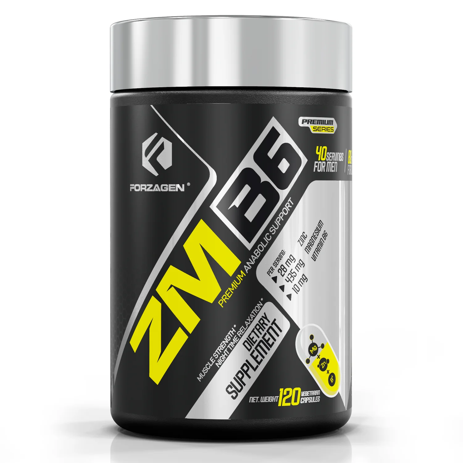 ZMB6 Mezcla premium de zinc, magnesio y vitamina B6 120 cápsulas