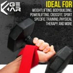 Correas de muñeca para levantar Combina neopreno acolchado con algodón de 18 pulgadas