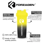Forzagen Shaker 600 ML Negro y Amarillo
